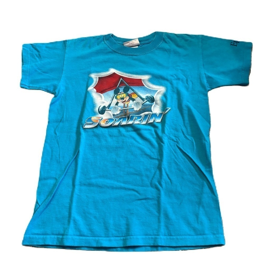 Vintage Soarin Epcot Mickey Mouse T-shirt Medium Kids Walt Disney World Blue